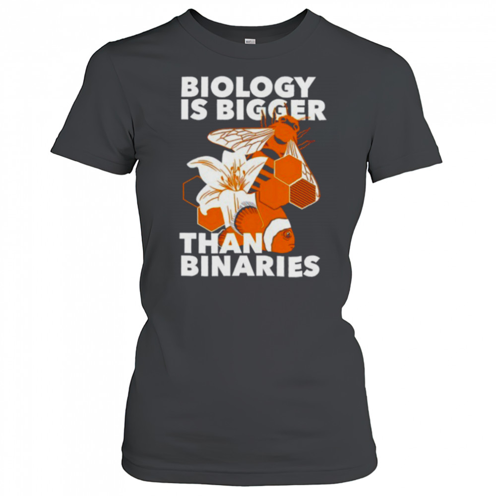 Bee and Nemo fish biology is bigger than binaries shirt Women's T-shirt