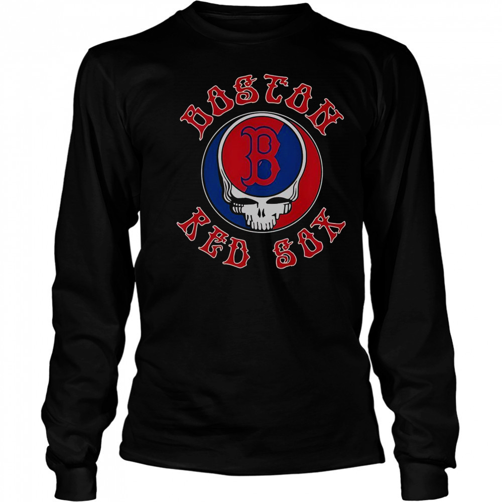Boston Red Sox X Grateful Dead Skull T-Shirt Long Sleeved