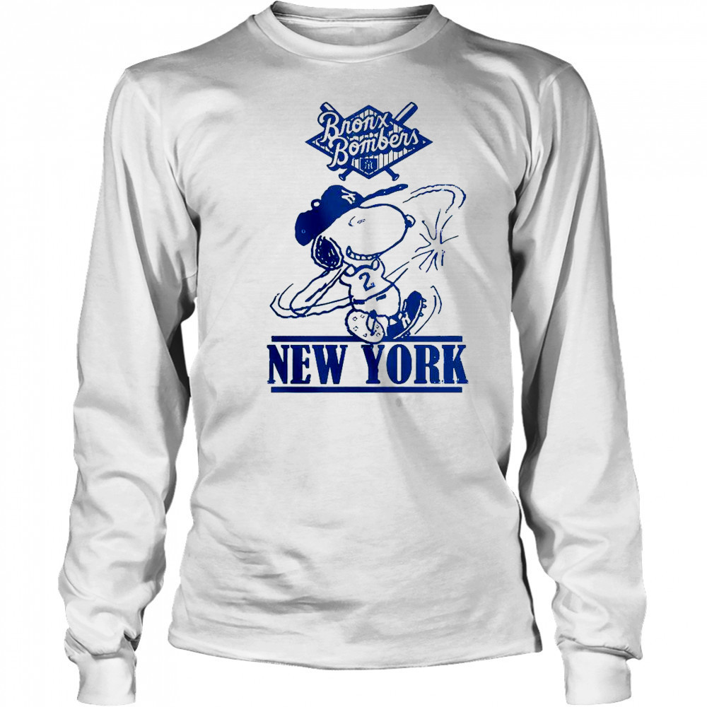 Bronx Bombers Snoopy New York Yankees Snoopy Baseball T-Shirt Long Sleeved