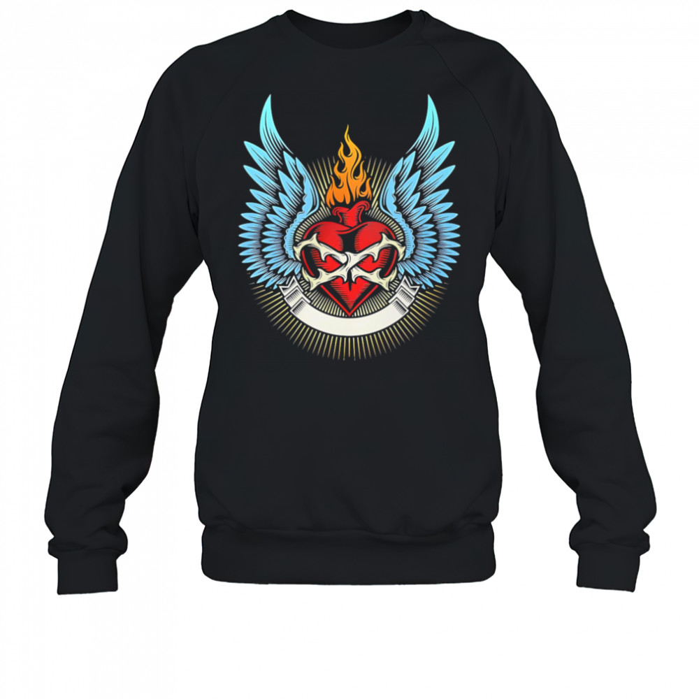 Burning Heart design shirt Sweatshirt
