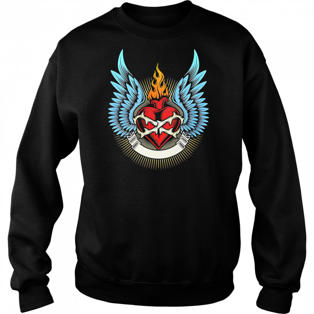 Burning Heart design shirt Hoodie