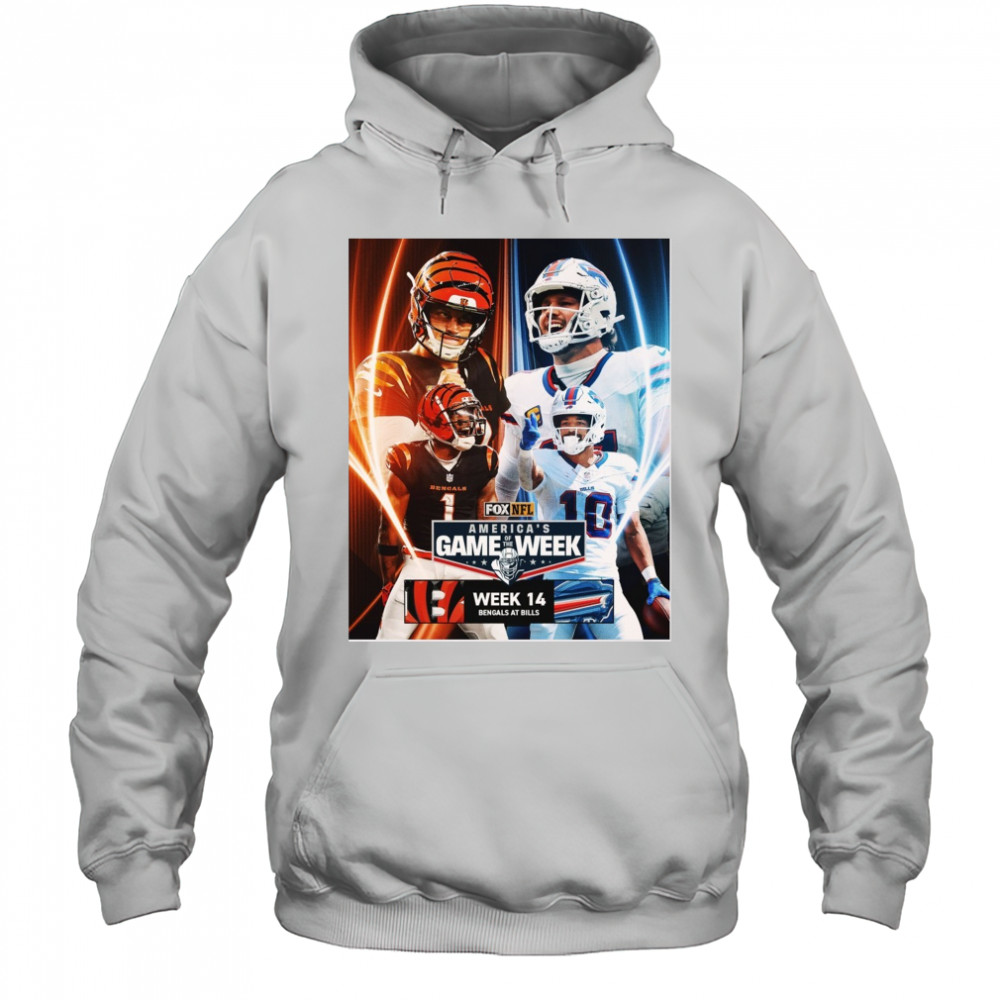 Burrow Cincinnati Bengals Vs Allen Buffalo Bills Game 14 America’s Game of the Week Poster t-shirt Hoodie