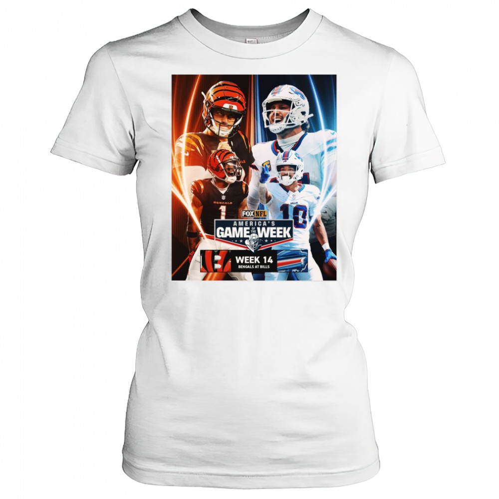Burrow Cincinnati Bengals Vs Allen Buffalo Bills Game 14 America’s Game of the Week Poster t-shirt Women's T-shirt