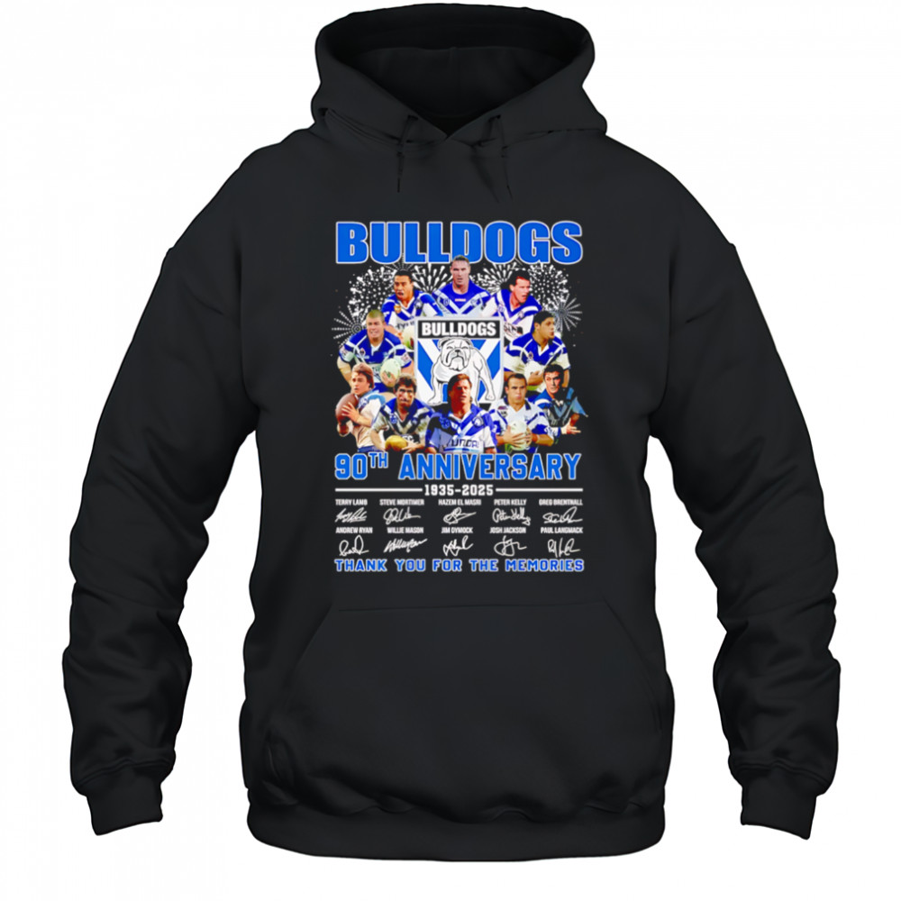 Canterbury-Bankstown Bulldogs 90th Anniversary 1935-2025 Signature Thank You For The Memories shirt Hoodie