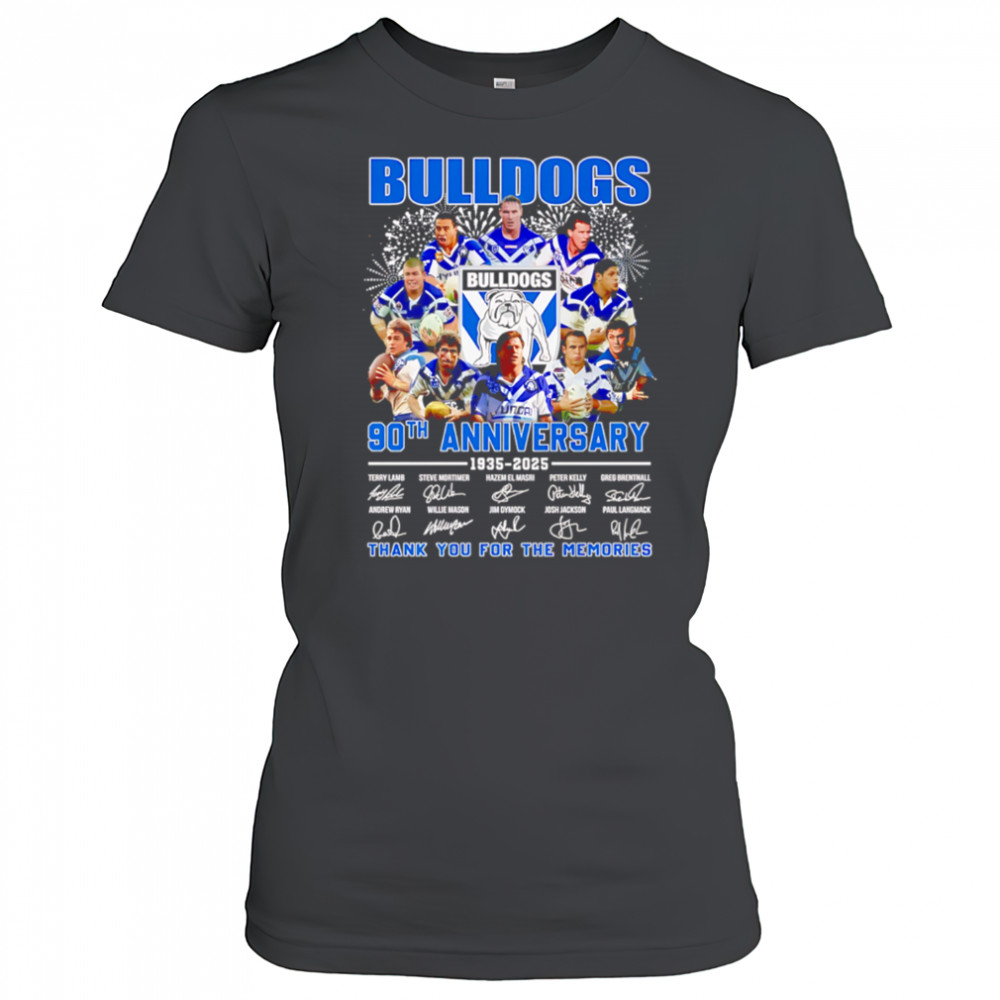 Canterbury-Bankstown Bulldogs 90th Anniversary 1935-2025 Signature Thank You For The Memories shirt Women's T-shirt