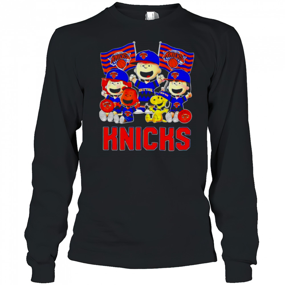 Charlie Brown and Friends Peanuts cheer New York Knicks Playoffs 2025 shirt Long Sleeved