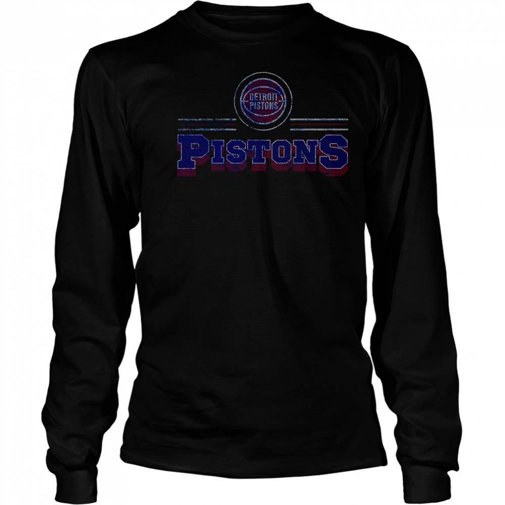 Detroit Pistons Fan Banner T-Shirt Long Sleeved