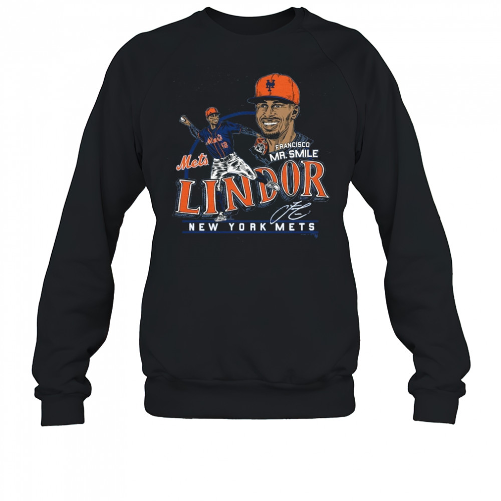 Francisco Lindor Mr. Smile New York Mets Graphic Player Signature t-shirt Sweatshirt