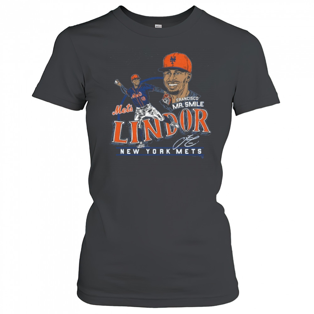 Francisco Lindor Mr. Smile New York Mets Graphic Player Signature t-shirt Women's T-shirt