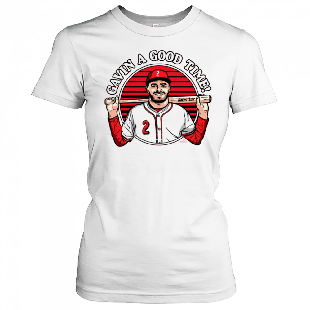 Gavin A Good Time Gavin Lux Cincinnati Reds MLB Painting t-shirt Women's T-shirt