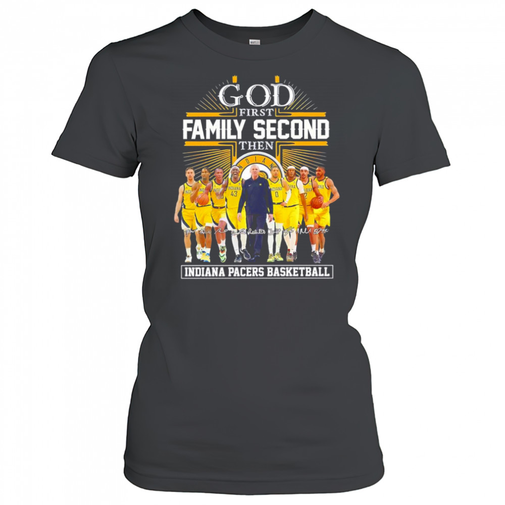 God first family second then Indiana Pacers basketball signature shirt Women's T-shirt