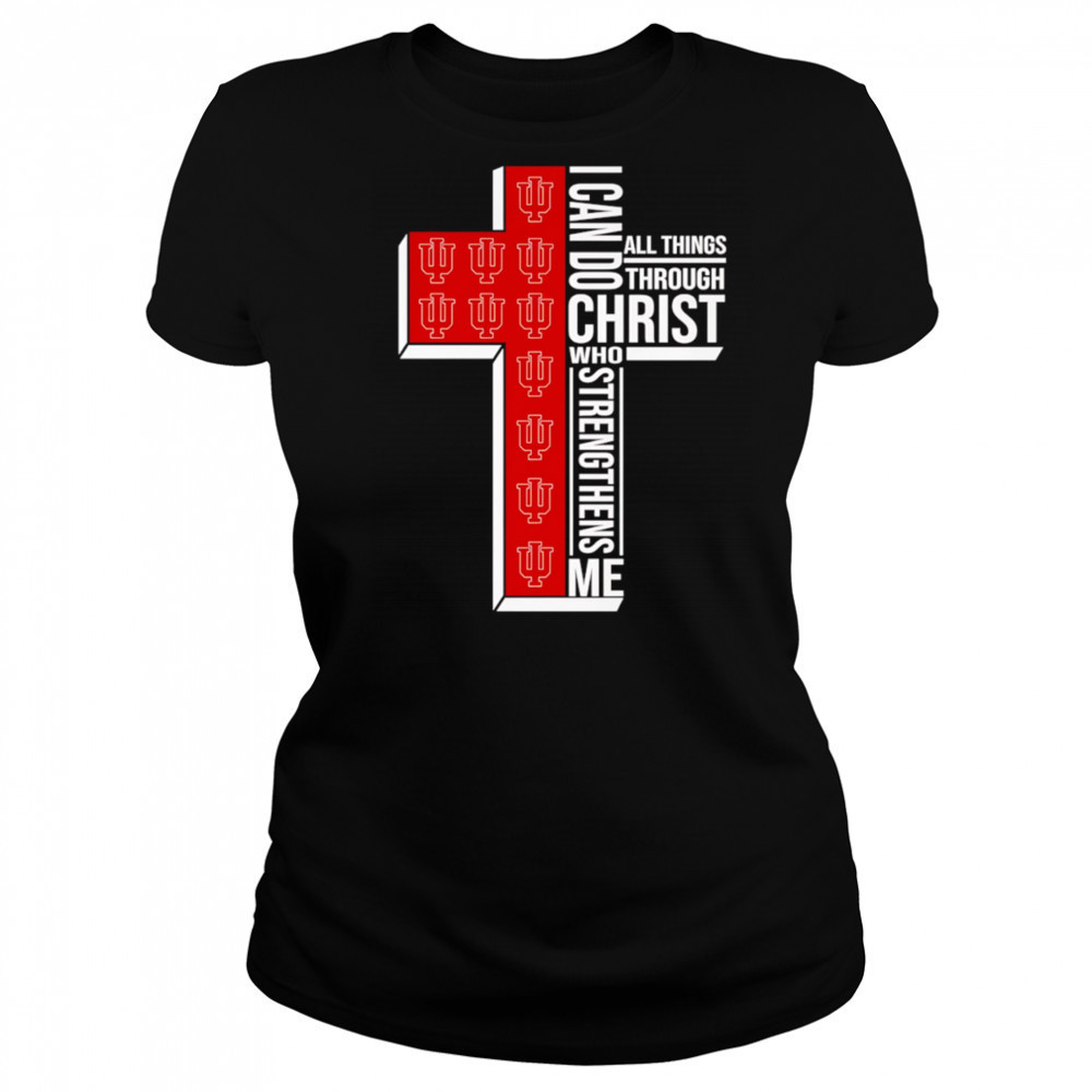 I can do all things through Christ who strengthens me Indiana Hoosiers logo shirt Women's T-shirt