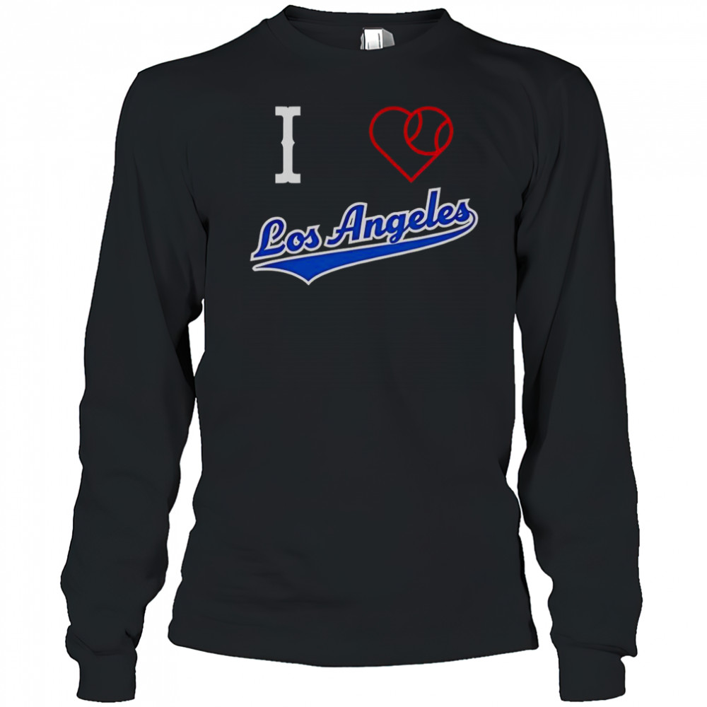 I Love Los Angeles Baseball T-Shirt Long Sleeved