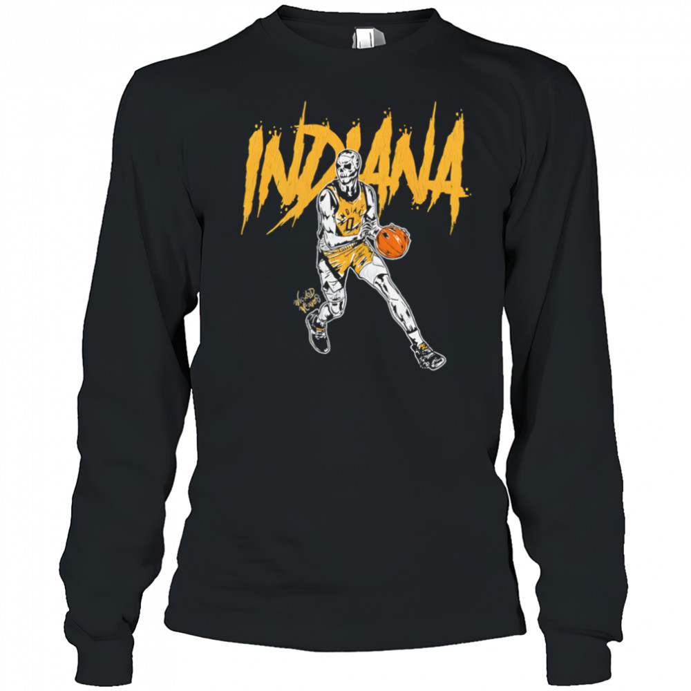 Indiana Pacers Basketball Skeleton retro shirt Long Sleeved