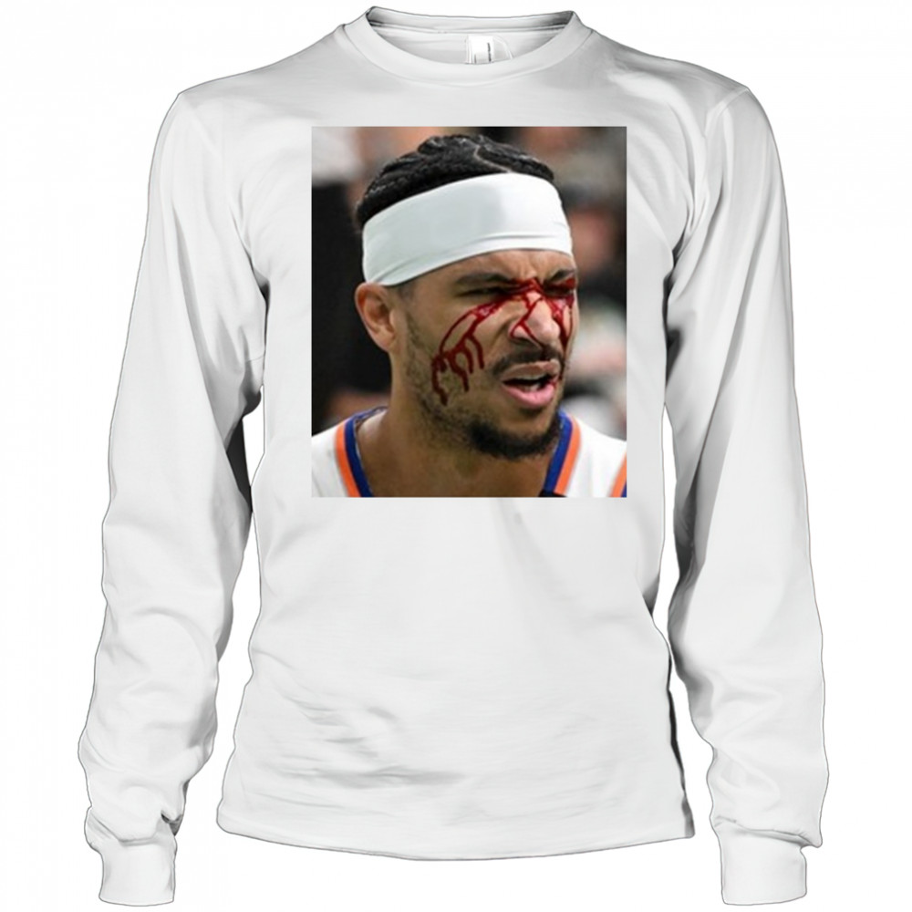 Josh Hart After Getting Elbowed In The Face New York Knicks t-shirt Long Sleeved
