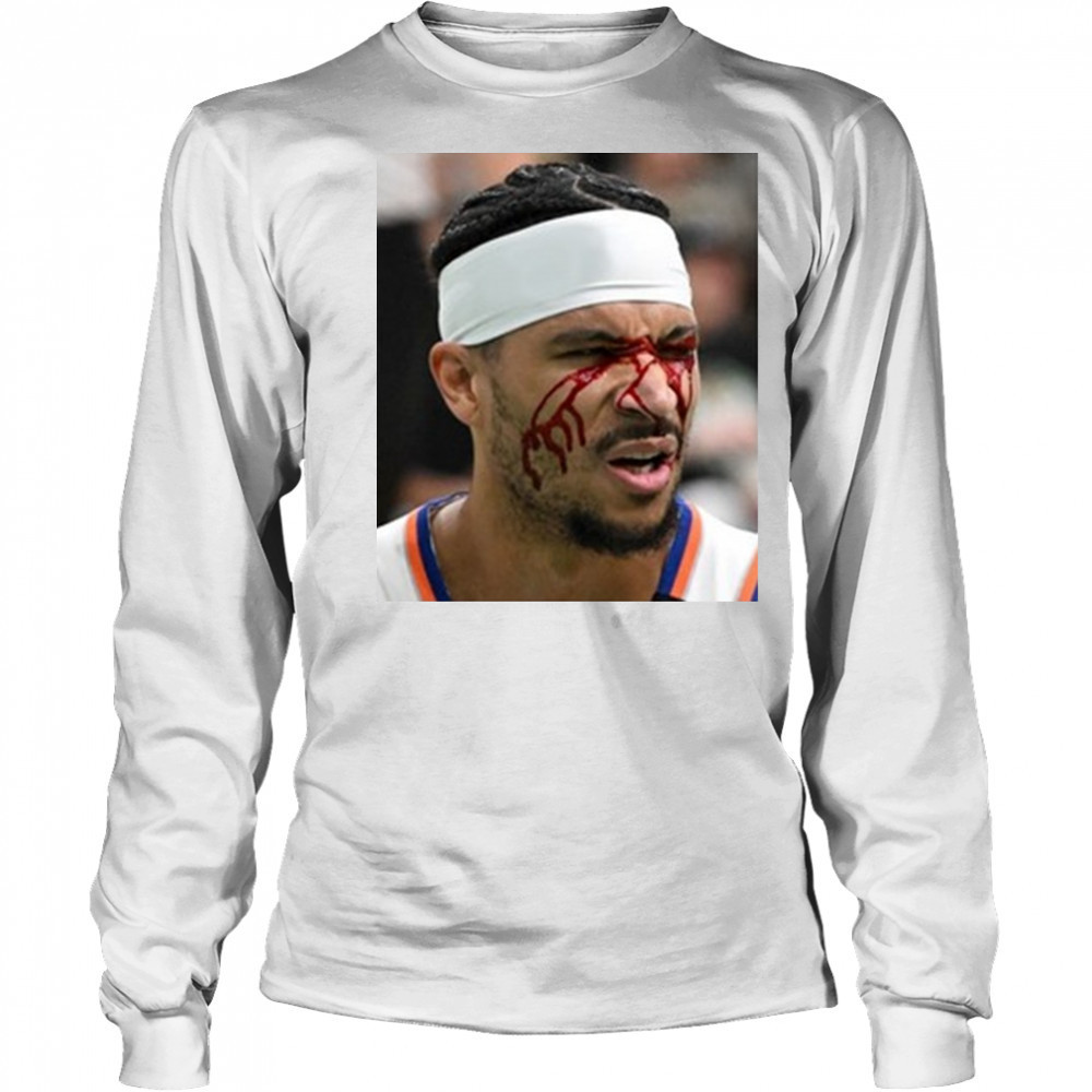 Josh Hart After Getting Elbowed In The Face New York Knicks t-shirt Long Sleeved
