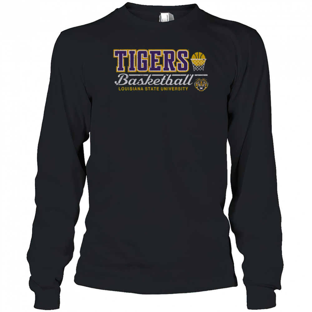LSU Tigers Vintage Basketball Louisiana State University T-Shirt Long Sleeved
