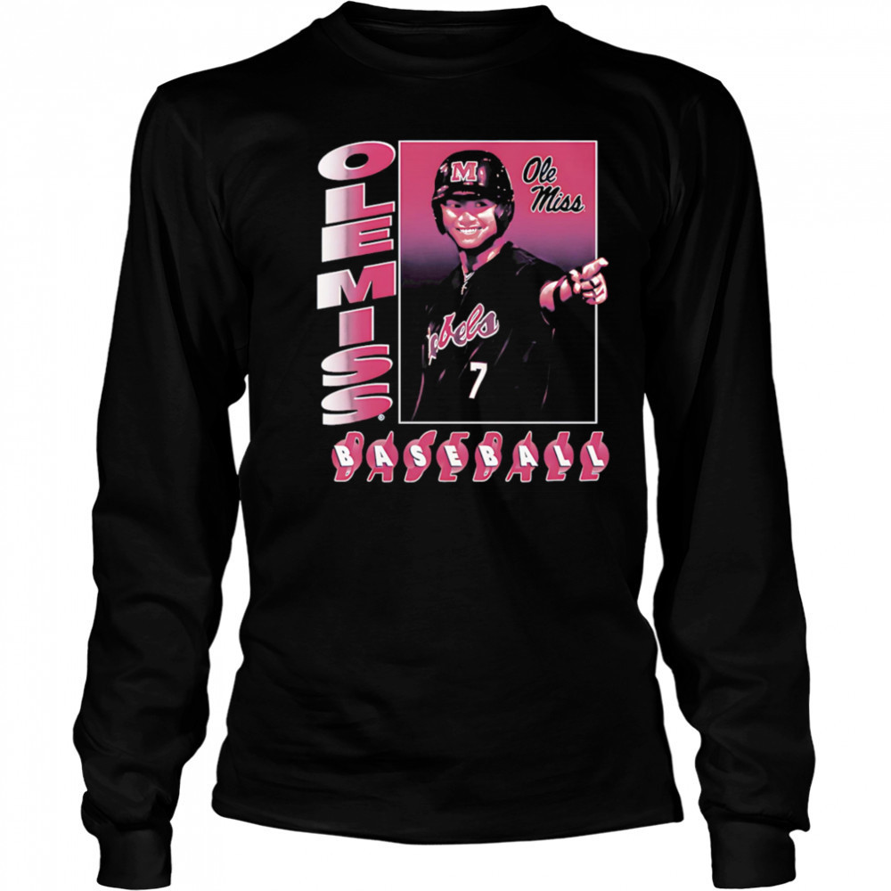 Luke Hill Ole Miss baseball box retro shirt Long Sleeved