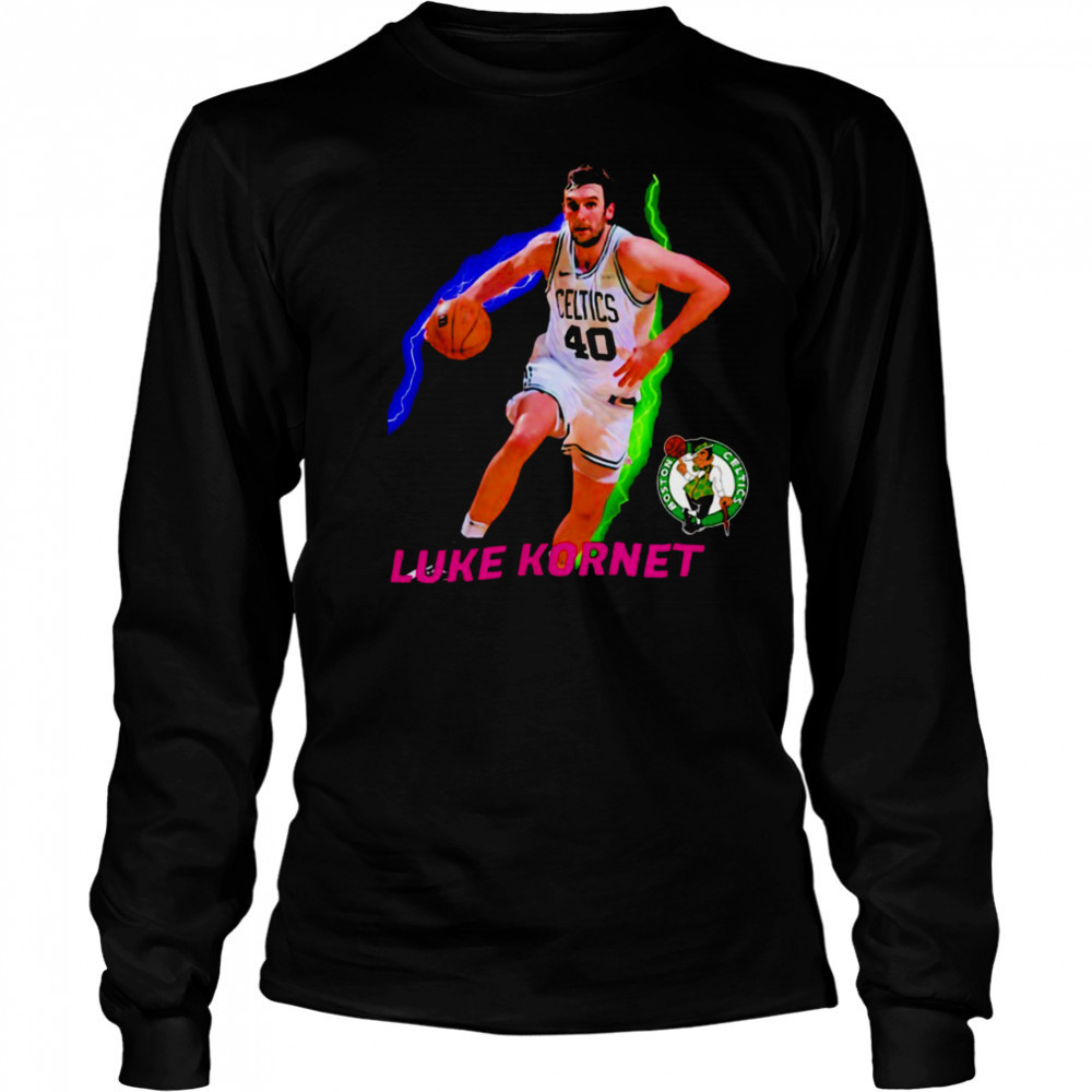 Luke Kornet Boston Celtics Basketball NBA Playoffs 2025 lightning shirt Long Sleeved
