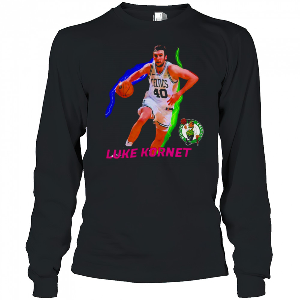 Luke Kornet Boston Celtics Basketball NBA Playoffs 2025 lightning shirt Long Sleeved