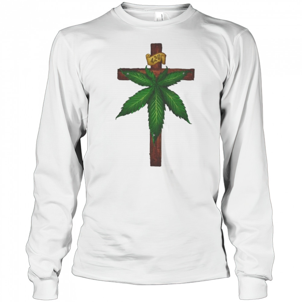 Marijuana Crucifixion T-shirt Long Sleeved