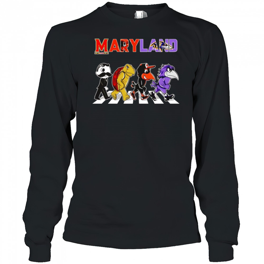 Maryland sports mascots Abbey Road shirt Long Sleeved