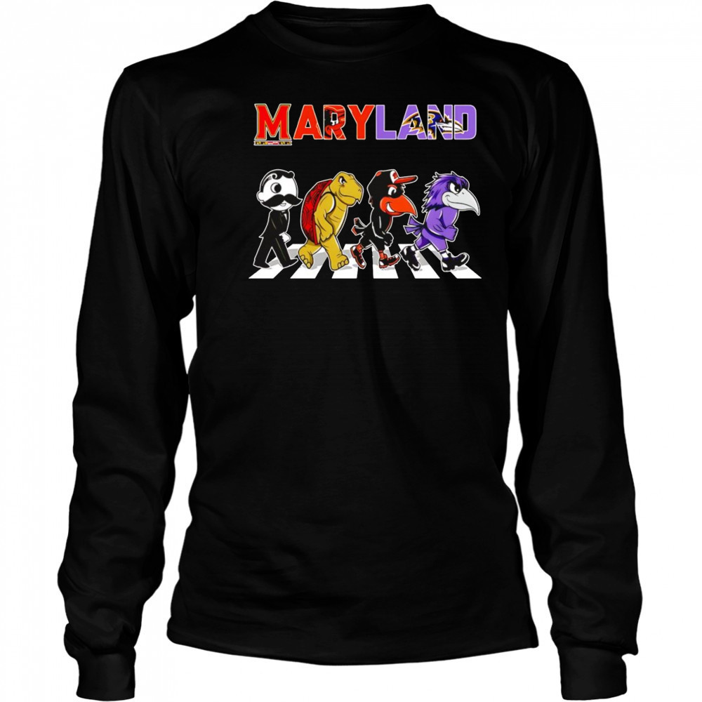 Maryland sports mascots Abbey Road shirt Long Sleeved