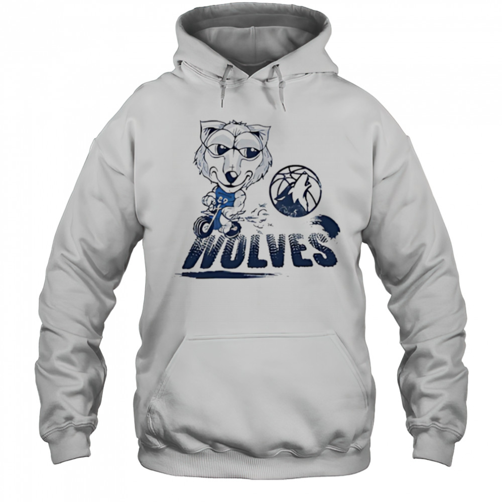 Minnesota Timberwolves Crunch the Wolf riding bike shirt Hoodie