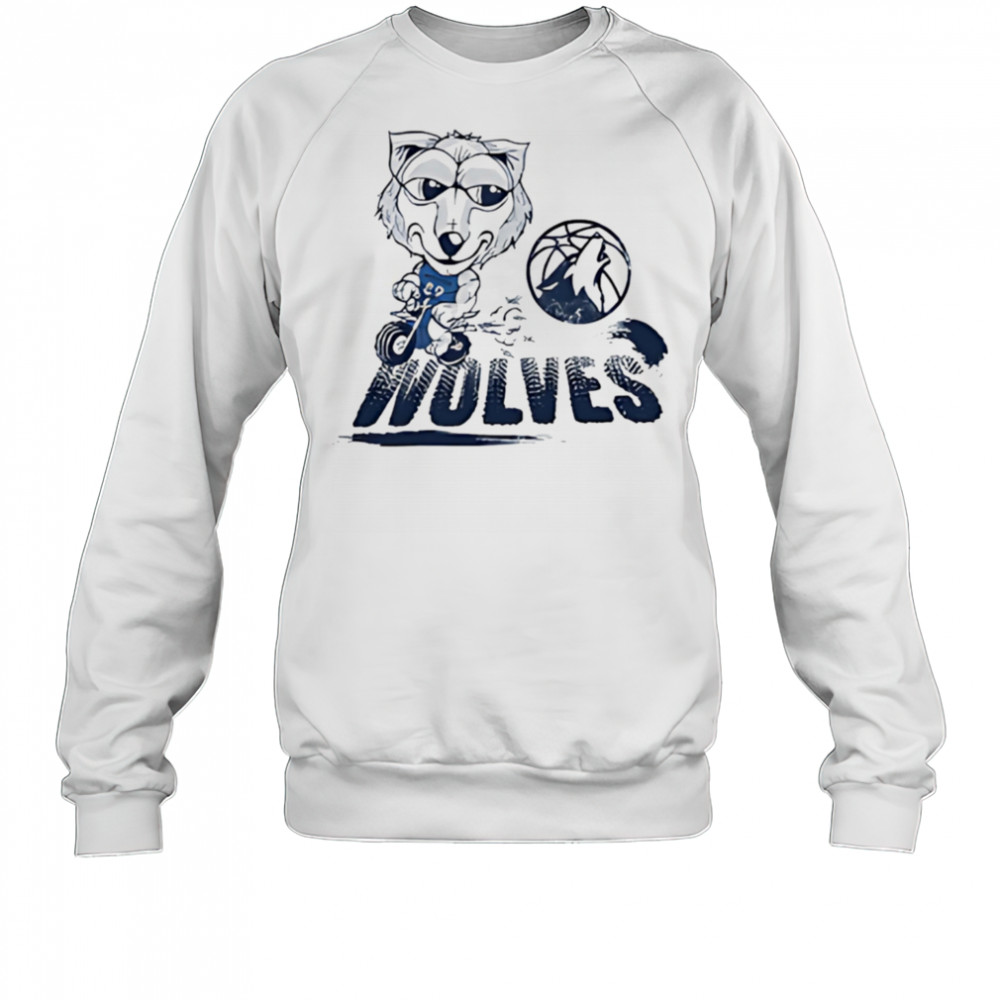 Minnesota Timberwolves Crunch the Wolf riding bike shirt Sweatshirt