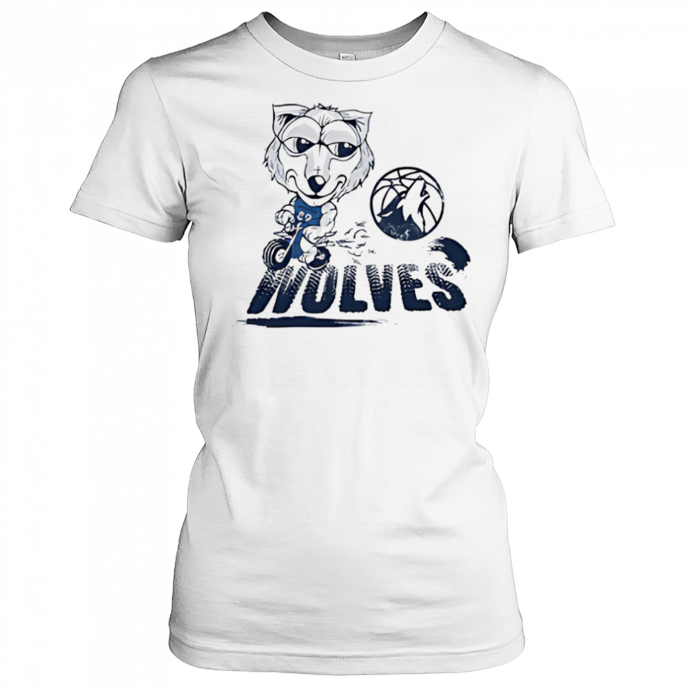 Minnesota Timberwolves Crunch the Wolf riding bike shirt Women's T-shirt