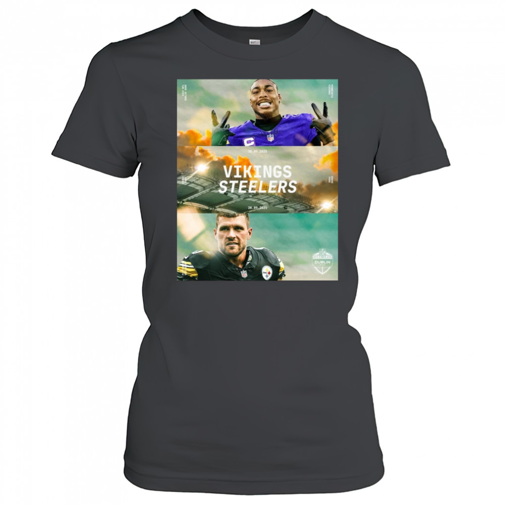 Minnesota Vikings Vs Pittsburgh Steelers 28 09 2025 NFL Dublin Game Croke Park Poster t-shirt Women's T-shirt
