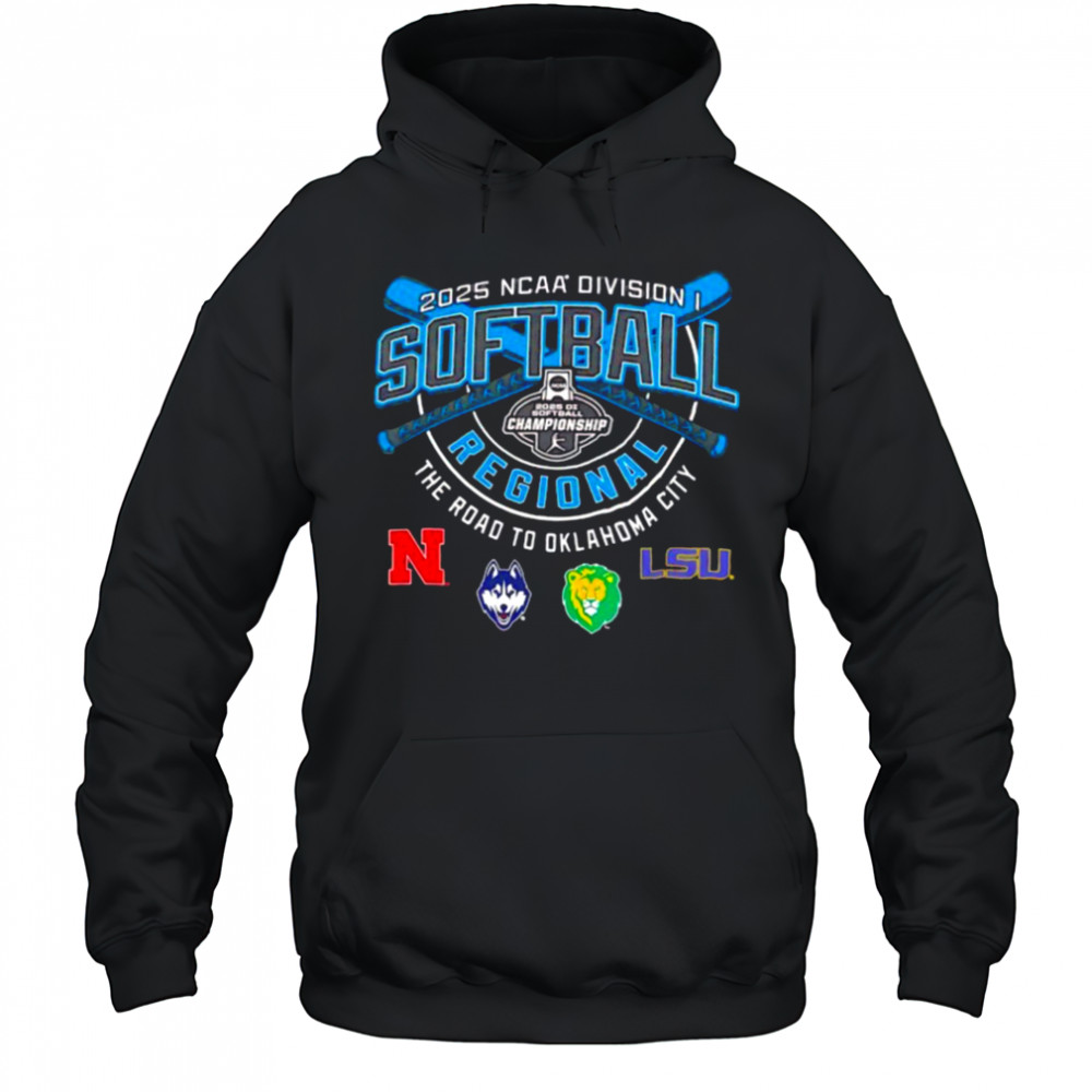 Nebraska Huskies Southeastern Louisiana LSU NCAA Division I Softball Regional 2025 shirt Hoodie