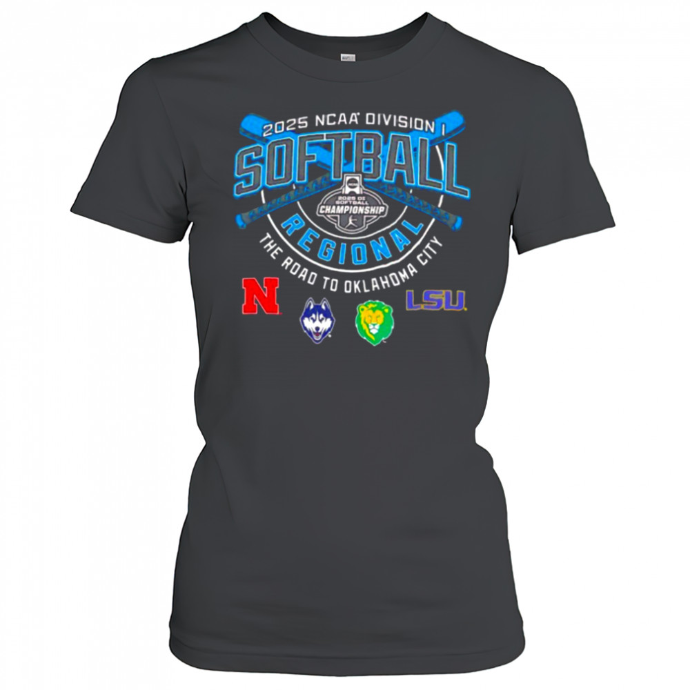 Nebraska Huskies Southeastern Louisiana LSU NCAA Division I Softball Regional 2025 shirt Women's T-shirt