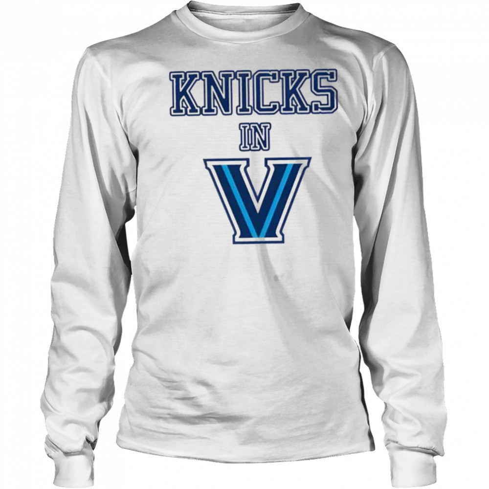 New York Knicks in Villanova Wildcats V logo shirt Long Sleeved