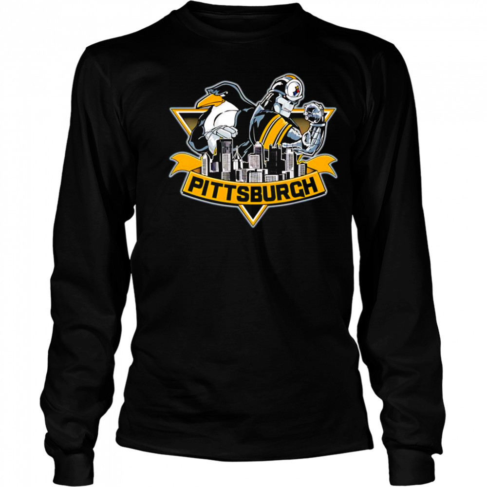 Pittsburgh hockey and football mascot shirt Long Sleeved