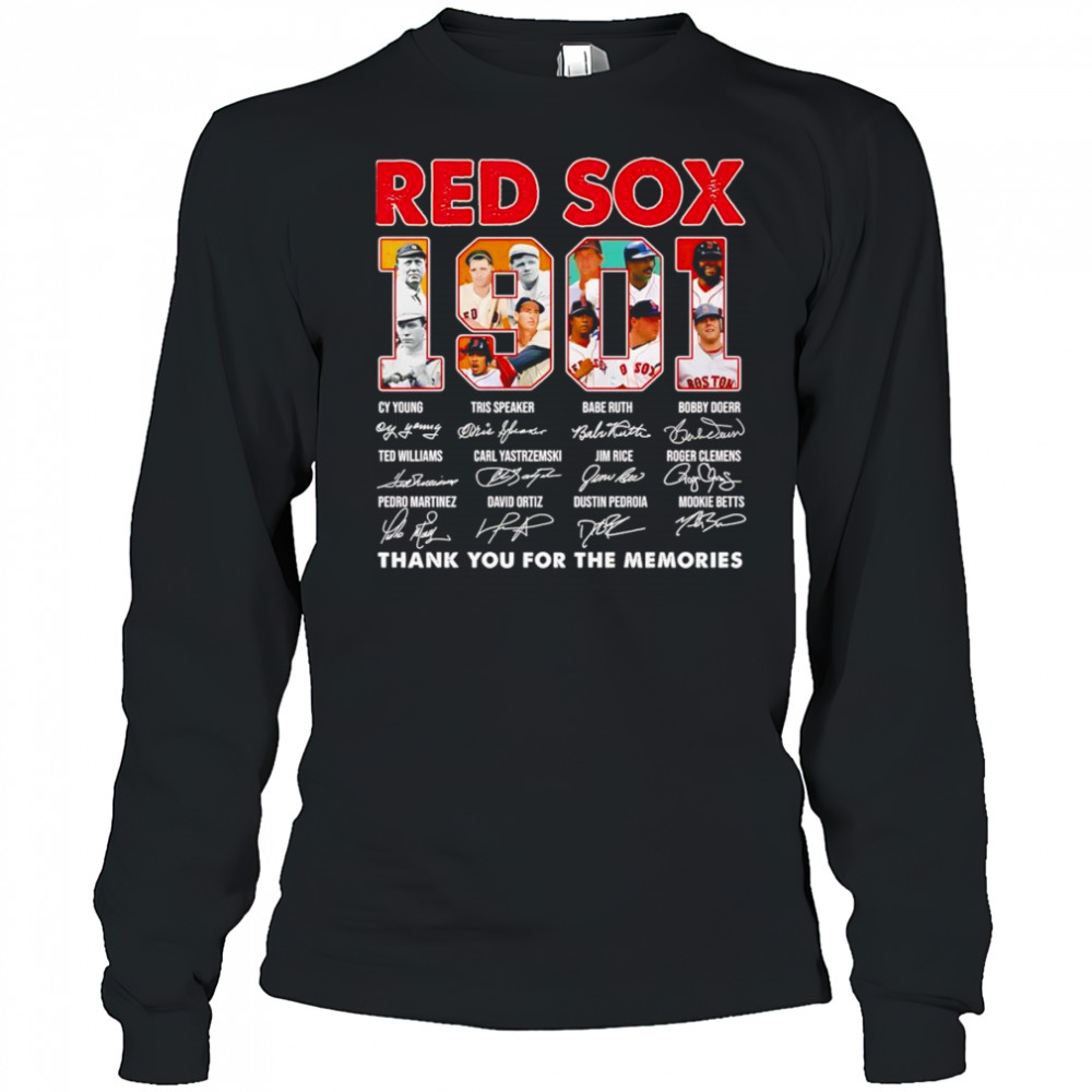 Red Sox 1901 thank you for the memories shirt Long Sleeved