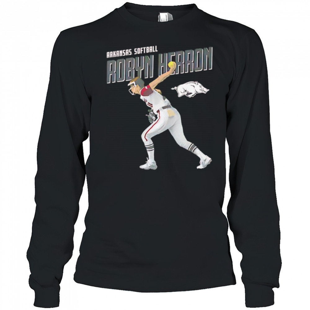 Robyn Herron Arkansas softball cartoon shirt Long Sleeved
