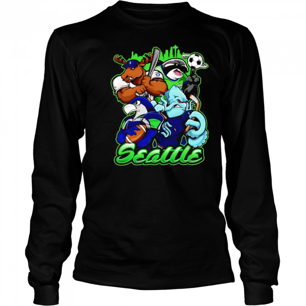 Seattle sports mascots shirt Long Sleeved