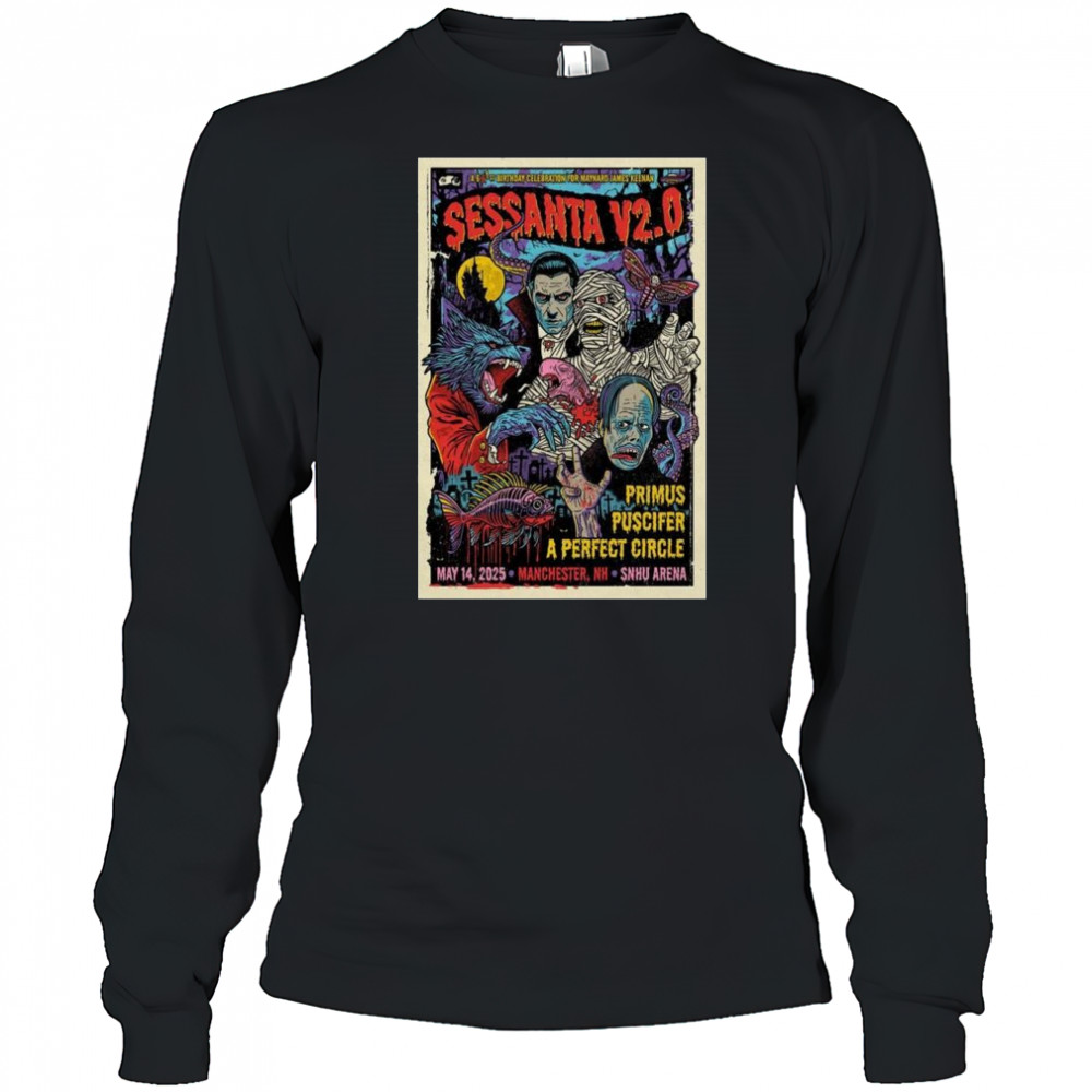 Sessanta V2.0 SNHU Arena Manchester, NH May 14 2025 Tour t-shirt Long Sleeved