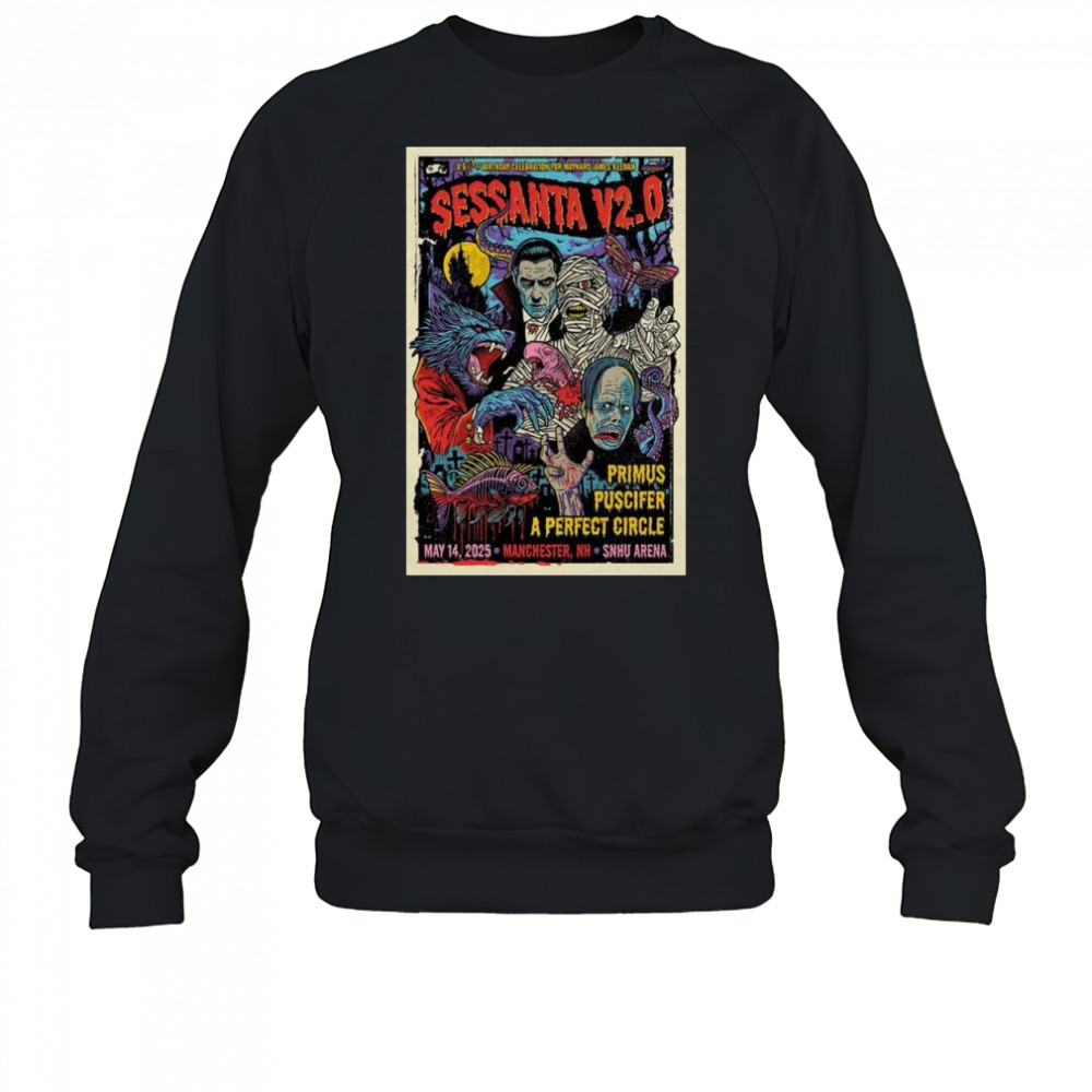Sessanta V2.0 SNHU Arena Manchester, NH May 14 2025 Tour t-shirt Sweatshirt