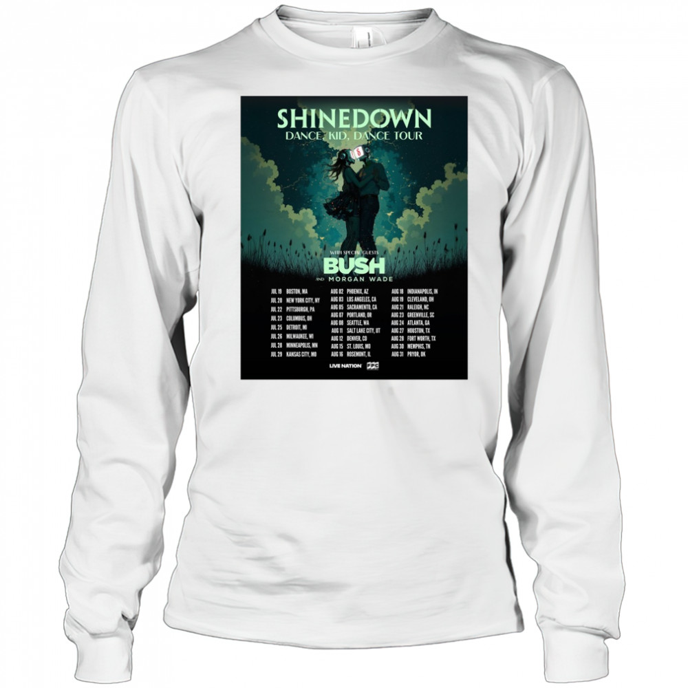 Shinedown Dance Kid Dance Tour With Special Guests Bush And Morgan Wade July – August 2025 Poster t-shirt Long Sleeved