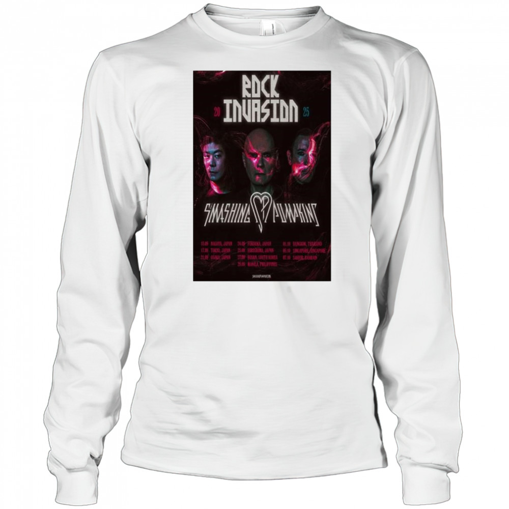 Smashing Pumpkin Rock Invasion Tour 2025 t-shirt Long Sleeved