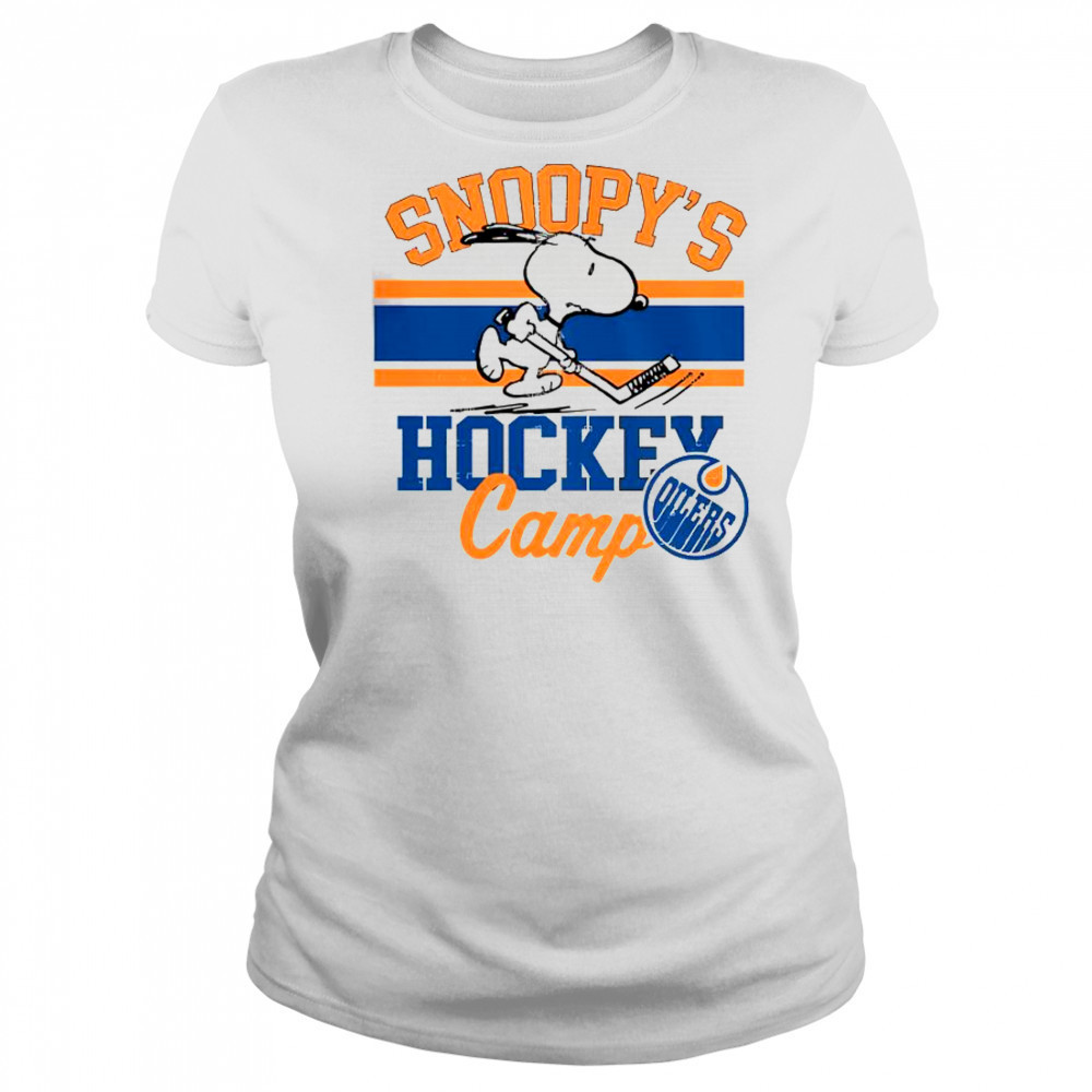 Snoopy Edmonton Oilers Snoopy’s Camp Snoopy NHL All Teams T-Shirt Women's T-shirt