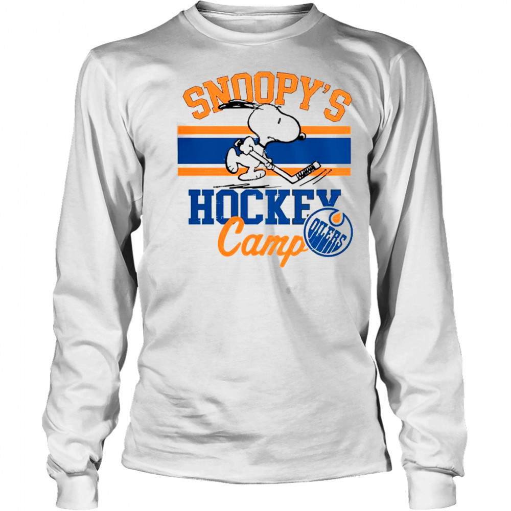 Snoopy Edmonton Oilers Snoopy’s Camp Snoopy NHL All Teams T-Shirt Long Sleeved