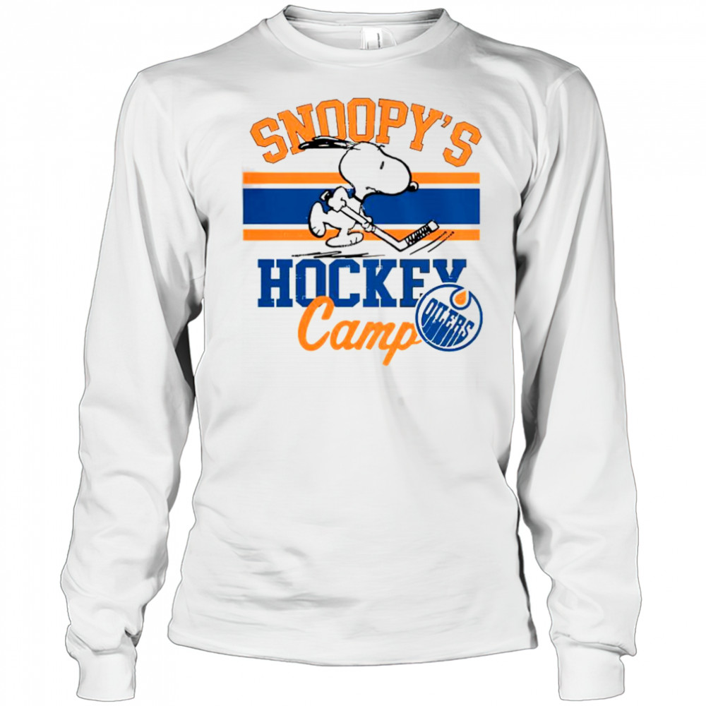 Snoopy Edmonton Oilers Snoopy’s Camp Snoopy NHL All Teams T-Shirt Long Sleeved