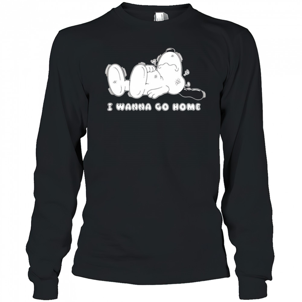 Snoopy I wanna go home shirt Long Sleeved