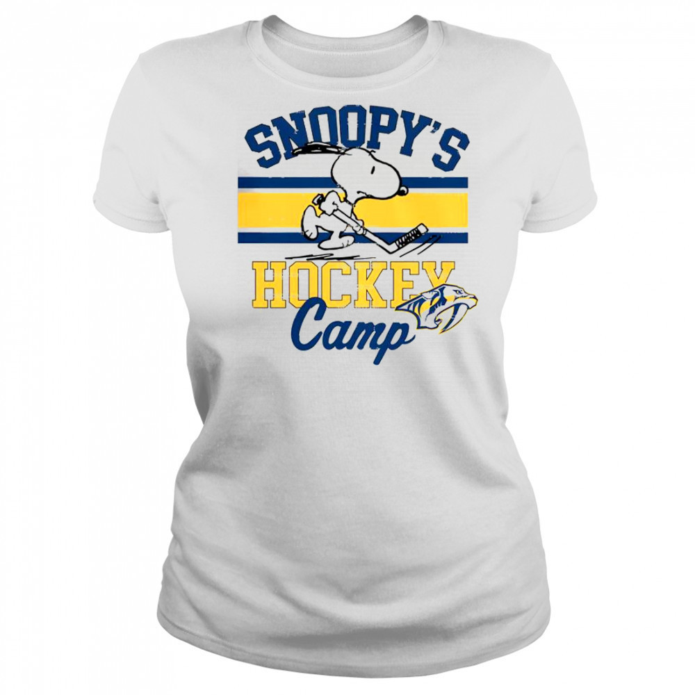 Snoopy Nashville Predators Snoopy’s Hockey Camp Snoopy NHL All Teams T-Shirt Women's T-shirt