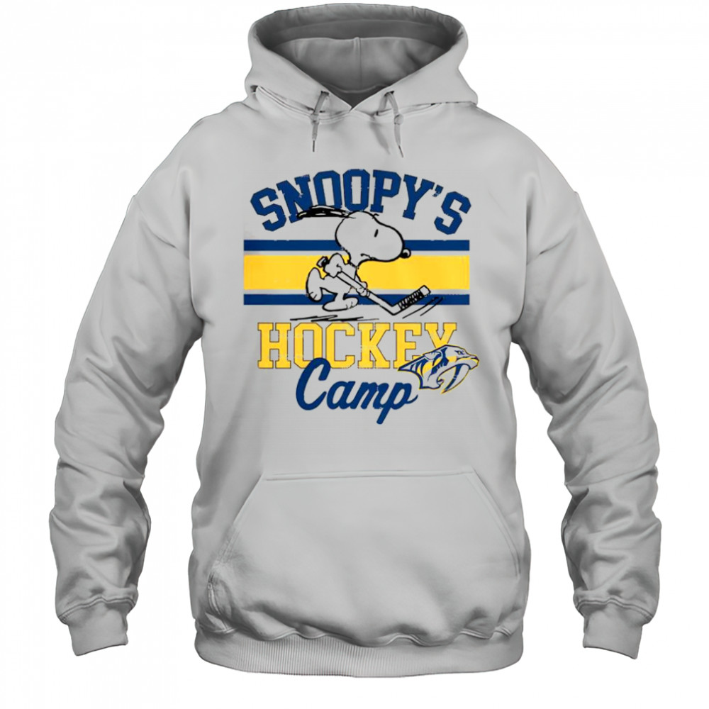 Snoopy Nashville Predators Snoopy’s Hockey Camp Snoopy NHL All Teams T-Shirt Hoodie