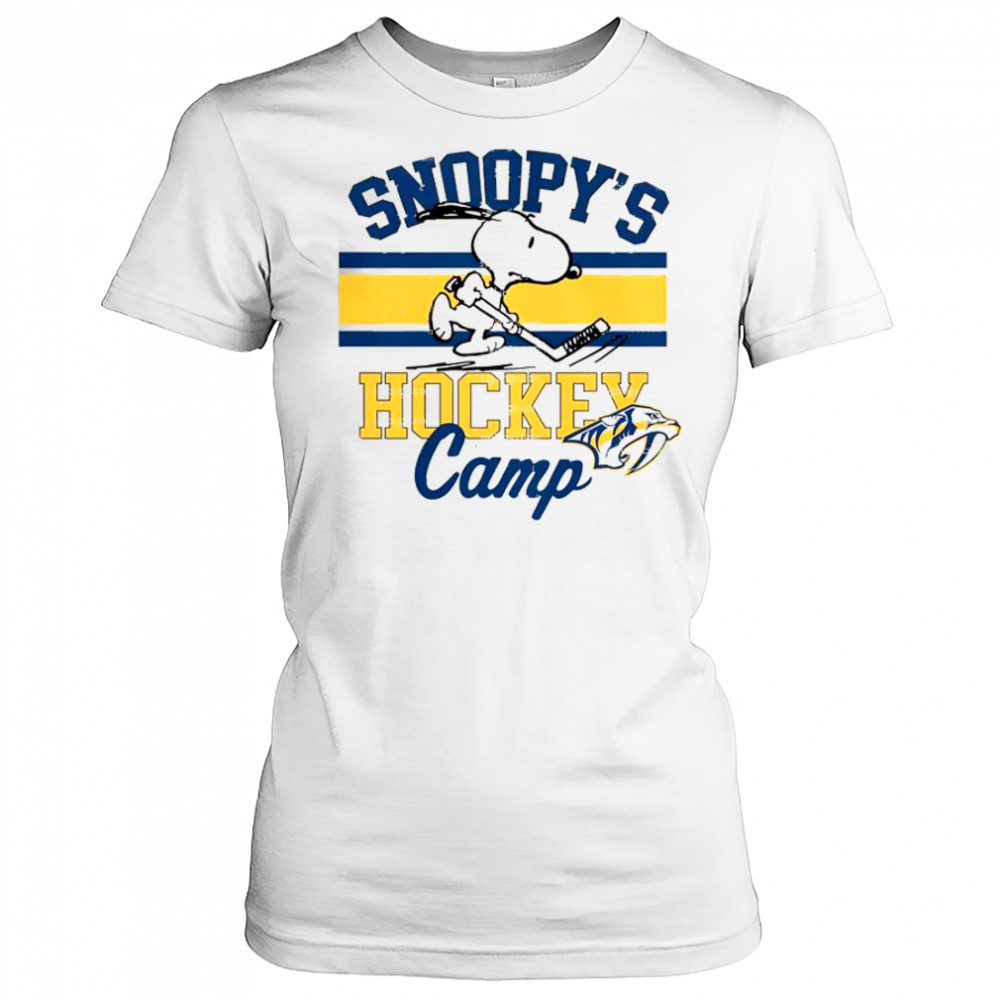 Snoopy Nashville Predators Snoopy’s Hockey Camp Snoopy NHL All Teams T-Shirt Women's T-shirt