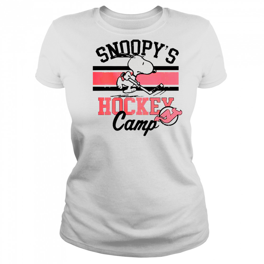 Snoopy New Jersey Devils Snoopy’s Hockey Camp Snoopy NHL All Teams T-Shirt Women's T-shirt